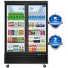 ORIKOOL Glass Door Merchandiser Refrigerator 45 Cu.ft Swing Door Commercial Display Refrigerators Merchandising Refrigeration with LED Top Panel