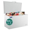 ORIKOOL Chest Freezer 16.4 Cu.ft Solid Top Commercial Deep Chest Freezers with Lockable Stay-Open Lid Painted for Back-of-House Bulk Storage