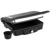 HOMCOM 4 Slice Panini Press Grill, Stainless Steel Sandwich Maker with Non-Stick Double Plates, Locking Lids and Drip Tray, Opens 180 Degrees to Fit A