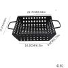 1pc Square Carbon Steel Barbecue Tray Vegetable Fruit Drain Basket Multifunctional Kitchen Tool