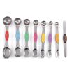 Set Of 8; Magnetic Measuring Spoon Set; Double Sided Stainless Steel Measuring Spoons; Fits In Spice Jars; Stackable Teaspoons; For Measuring Dry And