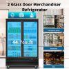 ORIKOOL Glass Door Merchandiser Refrigerator 45 Cu.ft Swing Door Commercial Display Refrigerators Merchandising Refrigeration with LED Top Panel