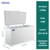 ORIKOOL Chest Freezer 13.1 Cu.ft Solid Top Commercial Deep Chest Freezers with Lockable Stay-Open Lid Painted for Back-of-House Bulk Storage