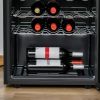 HOMCOM 18 Bottle Wine Cooler, Mini Beverage Fridge, Freestanding Wine Cellar with Digital Temperature Control, 3 Removable Shelves, Glass Door, Alarm