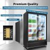 ORIKOOL Glass Door Merchandiser Refrigerator 45 Cu.ft Swing Door Commercial Display Refrigerators Merchandising Refrigeration with LED Top Panel