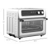 HOMCOM Air Fryer Toaster Oven, 21QT 8-In-1 Convection Oven Countertop, Broil, Toast, Dehydrator, Thaw and Air Fry, Accessories Included, 1800W, Stainl