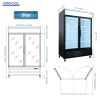 ORIKOOL Glass Door Merchandiser Refrigerator 44.7 Cu.ft Swing Door Commercial Display Refrigerators Merchandising Refrigeration with LED Top Panel