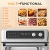 HOMCOM Air Fryer Toaster Oven, 21QT 8-In-1 Convection Oven Countertop, Broil, Toast, Dehydrator, Thaw and Air Fry, Accessories Included, 1800W, Stainl