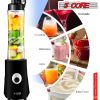 5 Core Smoothie Blender Personal Blender for Shakes and Smoothies 300W Powerful Food Processor with 20oz Portable Sports Bottle Single Blend Easy To C