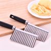 Stainless Steel Potato Chip Wavy Cutter Dough Vegetable Fruit Crinkle Wavy Knife Chopper Cutter French Fry Maker Kitchen Gadgets