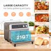 HOMCOM Air Fryer Toaster Oven, 21QT 8-In-1 Convection Oven Countertop, Broil, Toast, Dehydrator, Thaw and Air Fry, Accessories Included, 1800W, Stainl