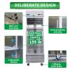 ORIKOOL 27" Commercial Display Refrigerator Swing Glass Door 23 Cu.ft Stainless Steel Reach-in Merchandiser Refrigerators with LED Lighting