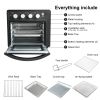 Simple Deluxe Air Fryer Oven, Toaster Oven Air Fryer Combo, Family Size Air Fryer Oven, 6 Accessories Included , 25L Large Capacity, Black/ Matte Stai