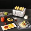 Toaster 4 Slice, Geek Chef Stainless Steel Extra-Wide Slot Toaster with Dual Control Panels of Bagel/Defrost/Cancel Function, 6 Toasting Bread Shade S