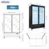 ORIKOOL Glass Door Merchandiser Refrigerator 45 Cu.ft Swing Door Commercial Display Refrigerators Merchandising Refrigeration with LED Top Panel