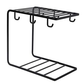 Creative Iron Household Cup Holder Mini Storage Rack (Color: Black)