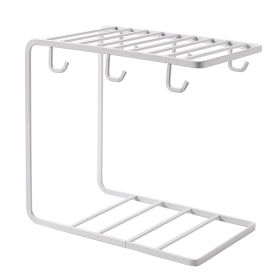 Creative Iron Household Cup Holder Mini Storage Rack (Color: White)