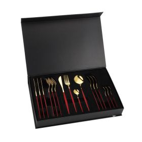 Stainless Steel Portuguese Tableware (Option: Red Gold)