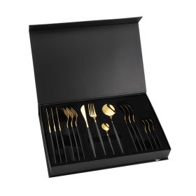 Stainless Steel Portuguese Tableware (Option: Black Gold)