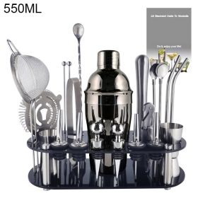 Boston Cocktail Shaker Bar Tools Wine Mixer Set (Option: Black-550ml Rack)