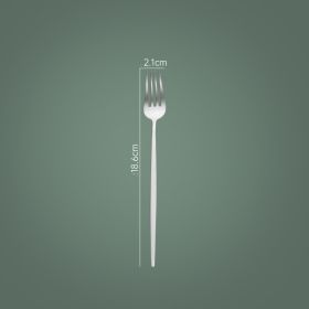 Household Hotel Restaurant Steak Stainless Steel Knife, Fork And Spoon (Option: Silver Matte Dessert Fork)