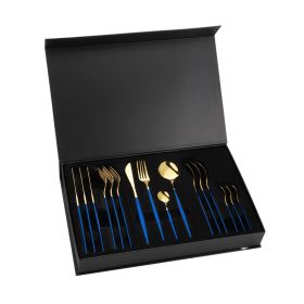 Stainless Steel Portuguese Tableware (Option: Blue gold)