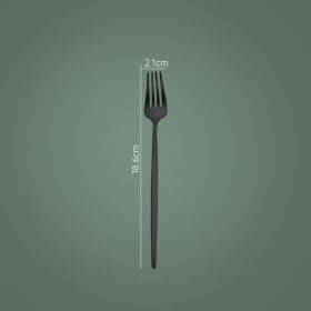 Household Hotel Restaurant Steak Stainless Steel Knife, Fork And Spoon (Option: Black Matte Dessert Fork)