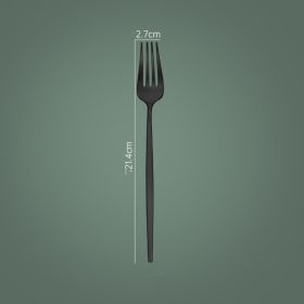 Household Hotel Restaurant Steak Stainless Steel Knife, Fork And Spoon (Option: Black Matte Dinner Fork)